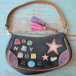 Dooney & Bourke Lindsay Lohan Black  Y2K Alphabet Letter Shoulder Bag Vintage